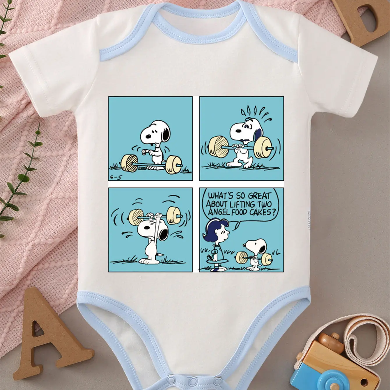 

100% Cotton MINISO Cloths Snoopy Print Soft Baby Jumpsuit Best Gift for Honey Baby Onesie Bodysuit for 0 To 12 Months Newborn