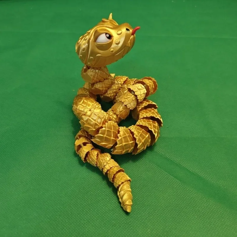 

Cute rattlesnake, advanced movable model room, ornament gift, simulated toy white film.