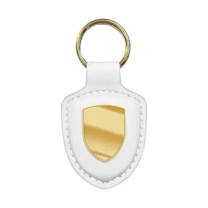 Top Quality New Style Luxury Leather Shield Car Key Ring Keychain with Color Logo Badge Emblem for 981 996 GT3 RS electric S 4