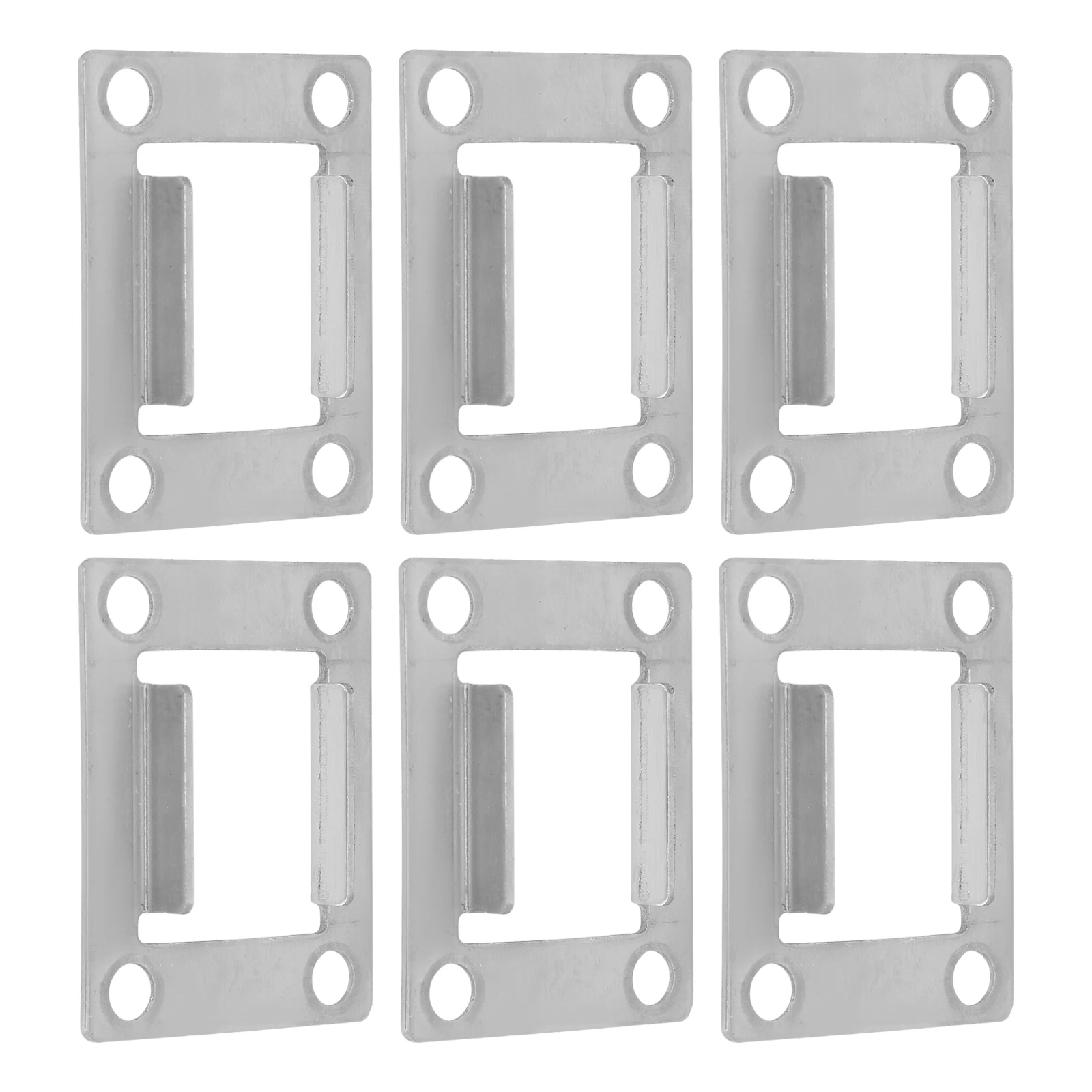 

6pcs Stainless Steel Strike Plates Sturdy Security Reinforcement Plates Exterior Doors Durable Easy Install Door Lock