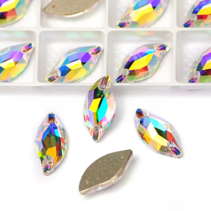 CTPA3bI ورقة K9 يتوهم الزجاج خياطة على أحجار الراين كريستال AB/واضح/الذهب الخياطة ستراس للمجوهرات فستان الزفاف أكياس الملابس #2