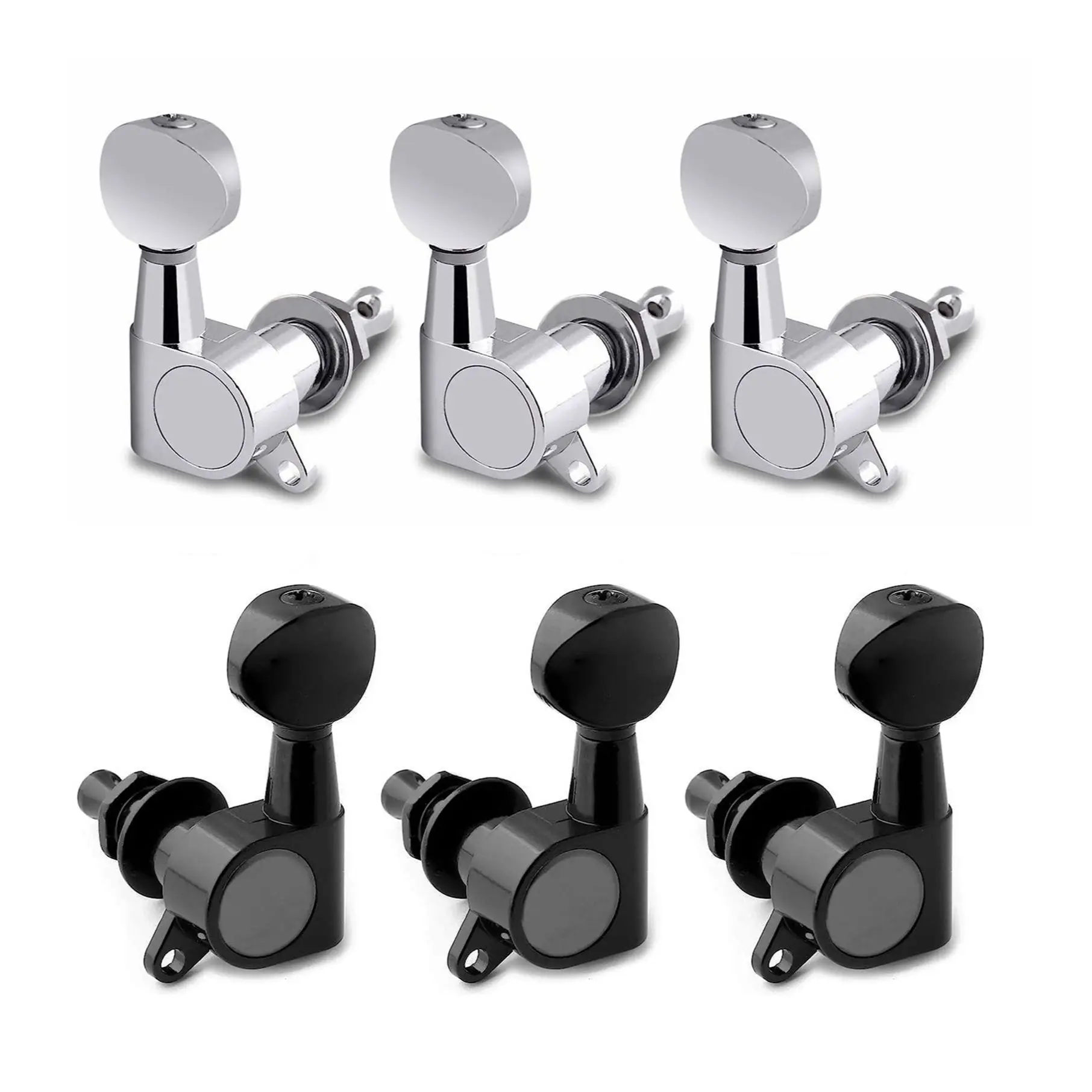 6pcs Electric Guitar String Tuning Pegs Kit Acoustic Folk Guitar Peg Closed Reel Winding Tuner Tuning Key Replacement Parts