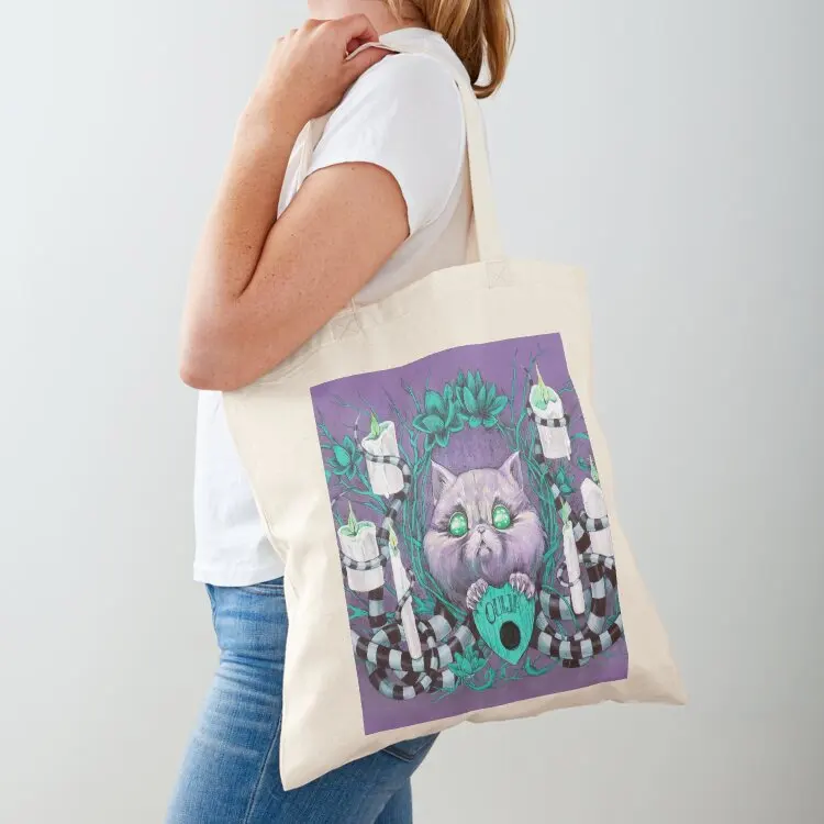 

A Seance With Madame Meow-Meow, Gifted Medium Tote Bag canvas shopping bag Big bag Canvas shoulder
