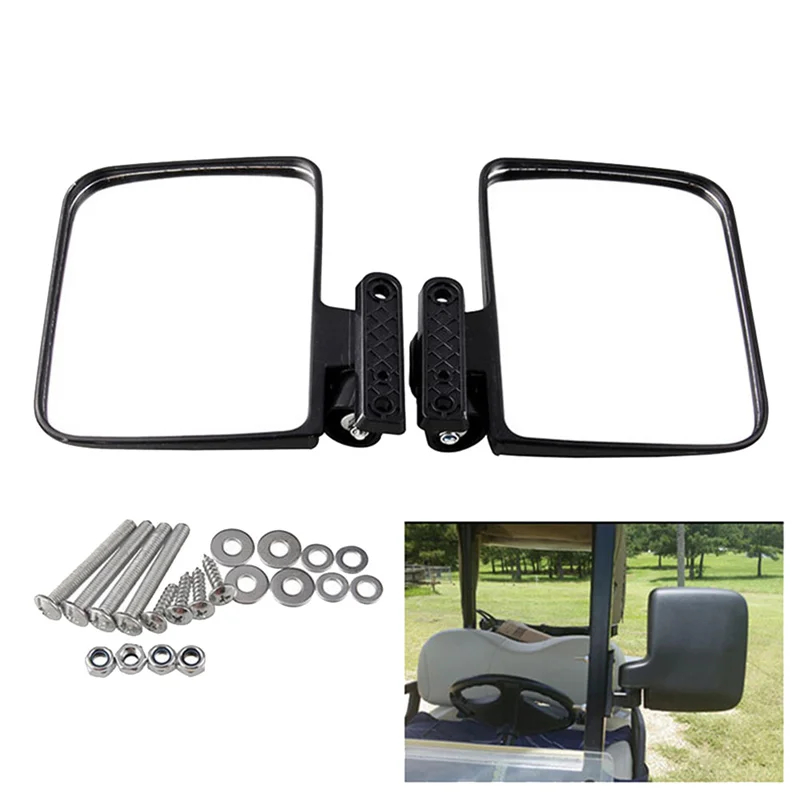 For Golf Cart Mirrors - Universal Folding Side View Mirror for Golf Carts for Club Car for EZGO