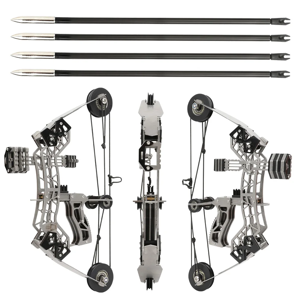 

12lbs Mini Compound Bow and Arrows Archery Stainless Steel Shooting Range40-50m for Adult Archer Entertainment Sports
