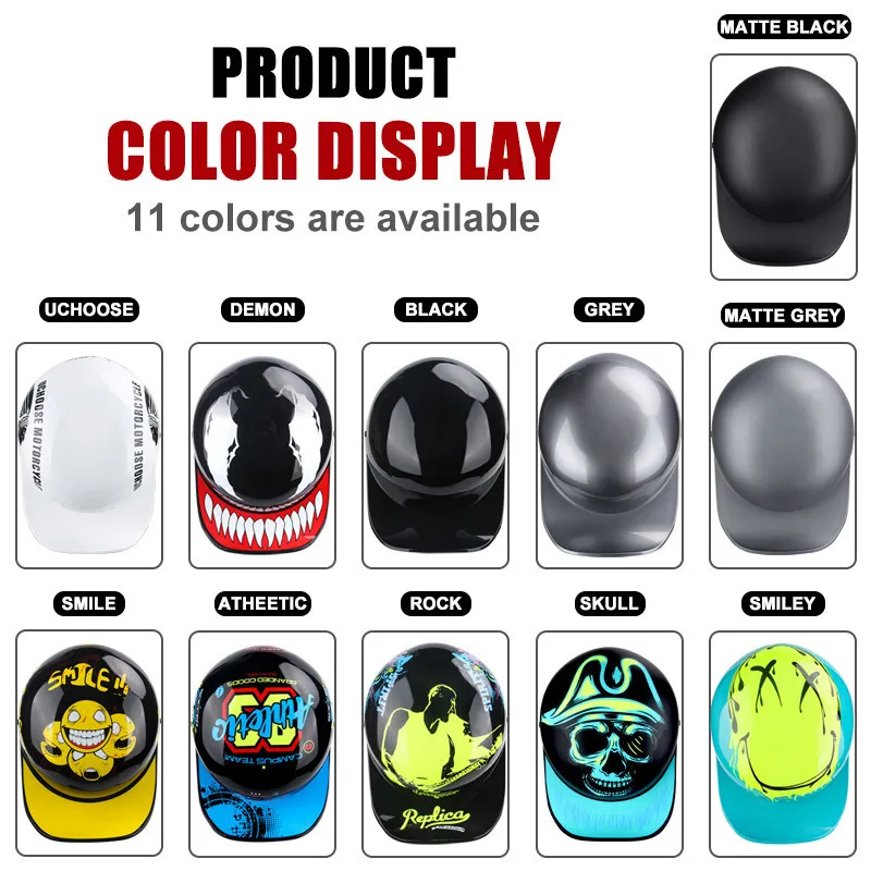 Open Face Summer Retro Motorcycle Vintage Half Helmet Baseball Cap Helmets Adult Riding Motocross Men Women Leather Goggles