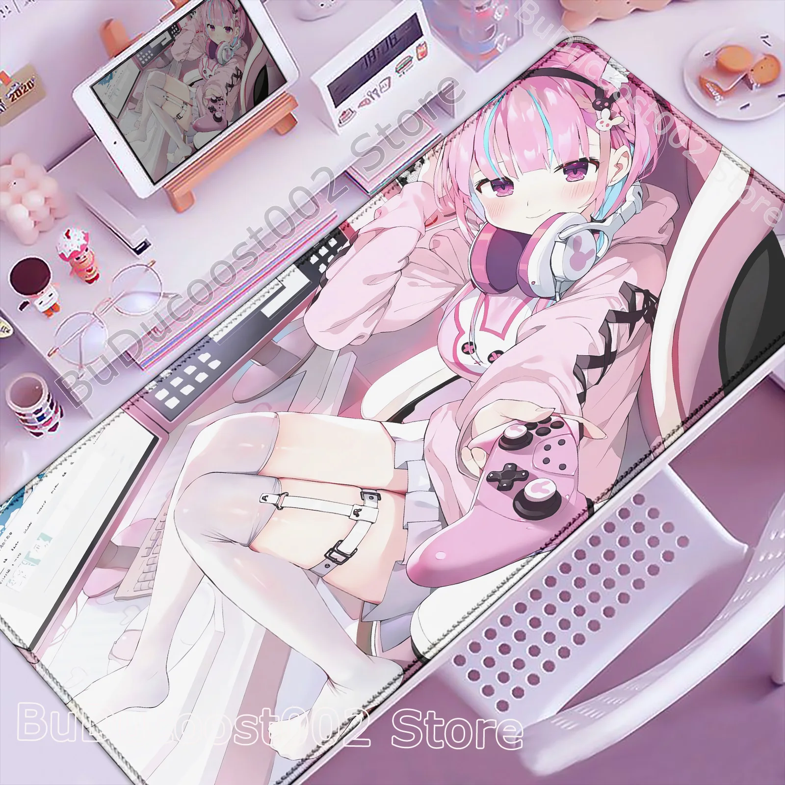 

Pretty Minato Aqua Mouse Pad Laptop Large 1200x600 Hololive Keyboard Rug PC Kawaii Anime Girl Mousepad XXL Game Cabinet Desk Mat