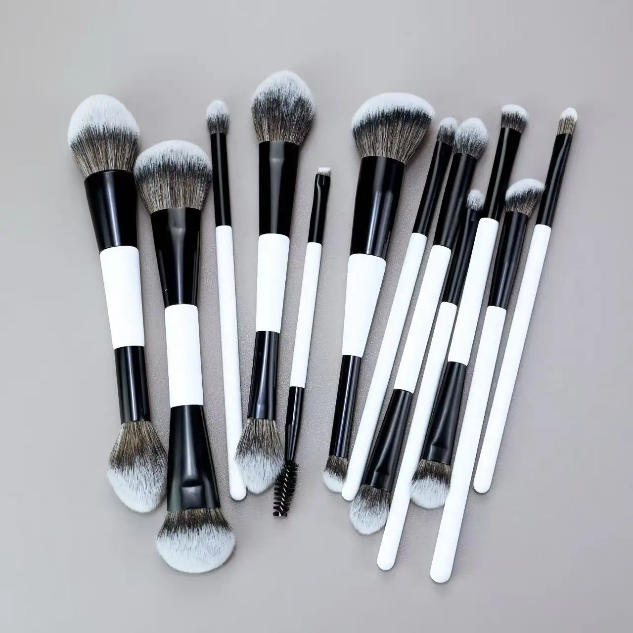 12pcs Makeup Brush Set Double Sided Custom Logo Makeup Brushes Foundation Contour Blush Blending Eyebrow Shadow Tools