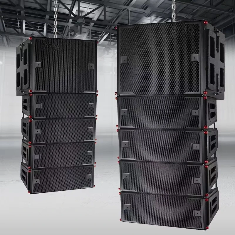 Dual 15 Inch Line Array Speaker System Outdoor Show Stage Wedding 2 3 Way Double 15 Inch Passive Active Line Array Speakers