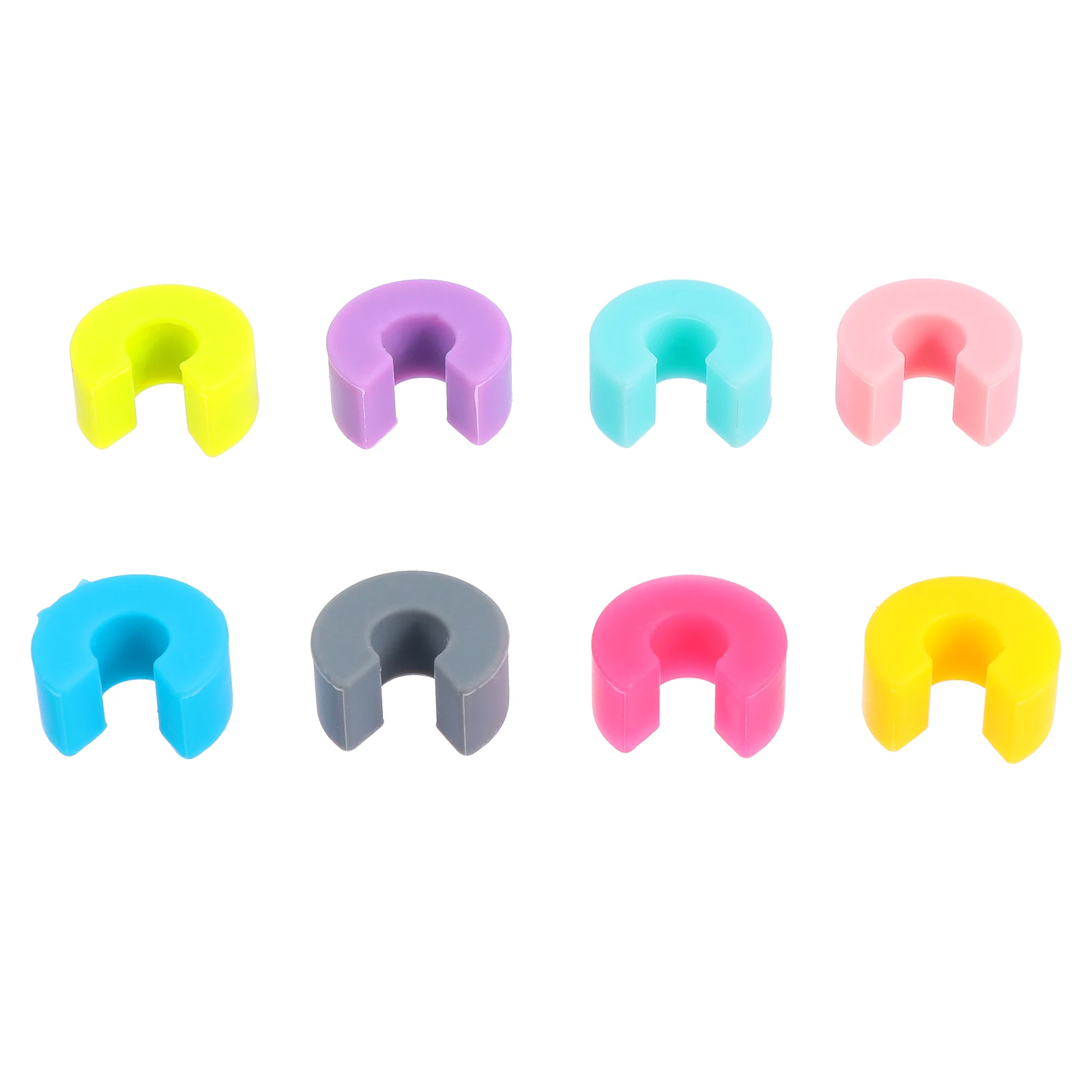 

8pcs Wine Glass Markers Silicone Round Stickers Charms Labels Non Slip Heat Insulation Reusable Different Colors Kitchen Bar