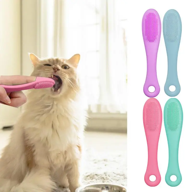 Cat Chin Scrubber Silicone Toothbrush For Dogs Puppy Finger Oral Hygiene Toothbrush Cat Finger Toothbrush For Dogs Puppy Kitten