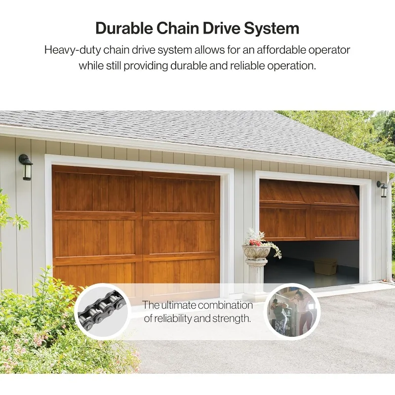 ChainMax 1000 Garage Door Opener - Durable Chain Drive - Includes two 3-Button Pre-Programmed Remotes,Wall Console, Wirele