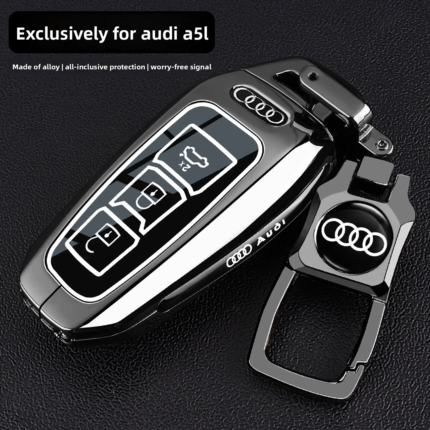 Zinc adecuado para Audi 26 A5L cubierta de llave 25 A6 le-tron nuevo vehículo de energía hebilla de metal carcasa masculina bolsa alta femenina