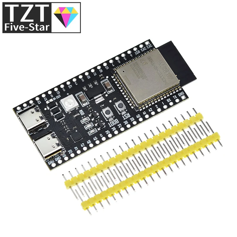 Imagem -04 - Wi-fi Compatível com Bluetooth Ble 5.0 Mesh Development Board Esp32 Módulo sem Fio N16r8 Tzt-esp32-s3-devkitc1 Esp32-s3