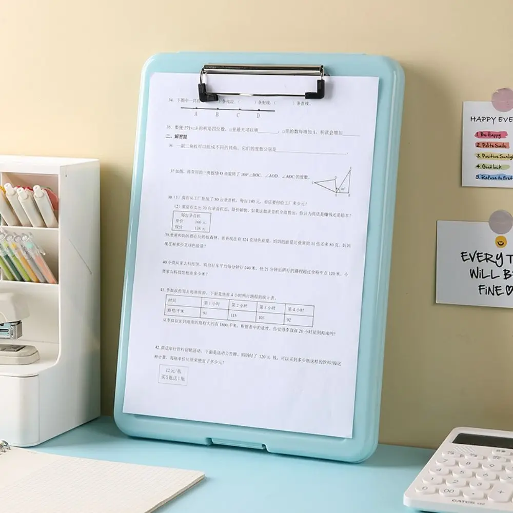 

Memo Clip Board A4 File Clipboard Box Case Large Capacity A4 File Organizer Writing Clipboard Waterproof Minimalism
