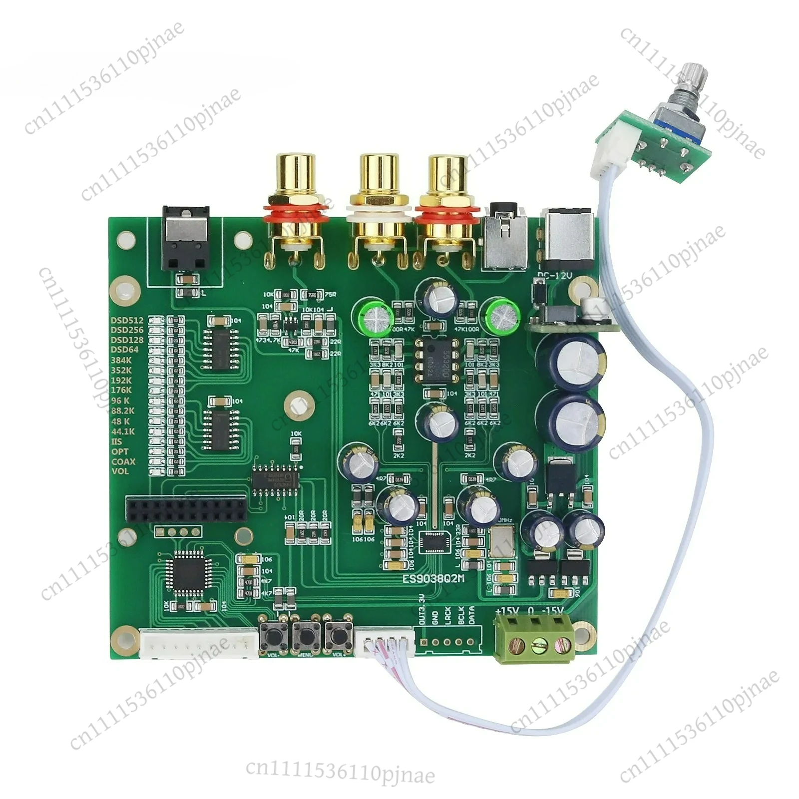 For Wishcolor Sky Song ES9038Q2M DAC Board Decoder Board with USB Input Interface Gold-plated RCA