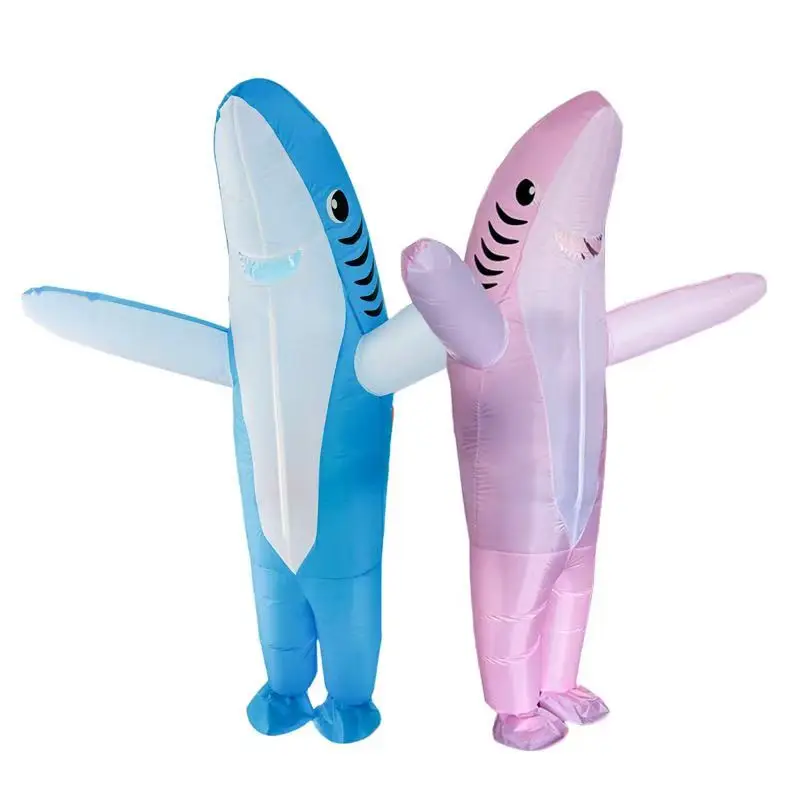 

Надувной костюм акулы, милый уникальный стоячий воздушный комбинезон с челюстями, нарядное платье, забавный костюм Carcharias для Хэллоуина, Рождества