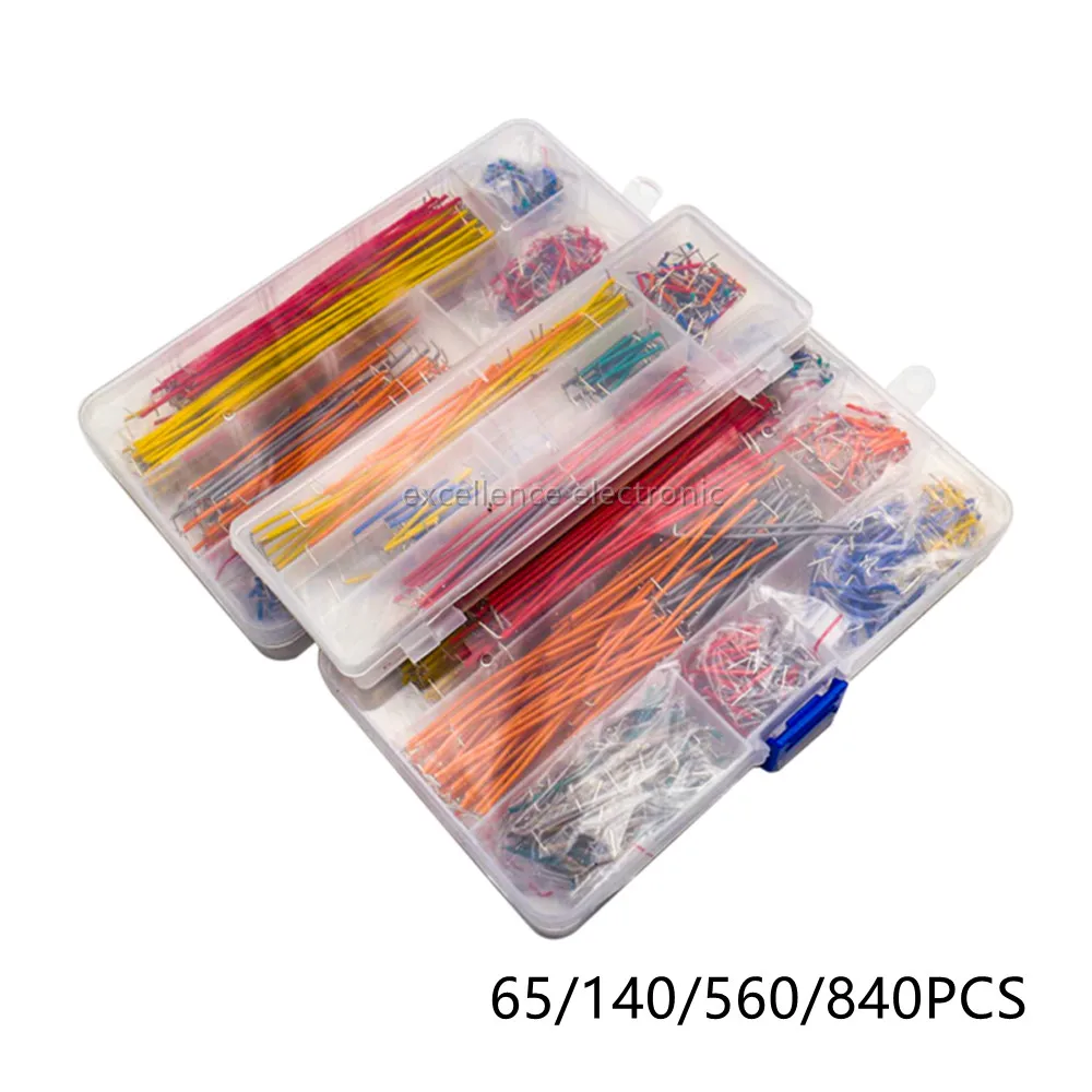 

840/560/140/65 Pieces Jumper Wire Kit 14 Lengths Assorted Preformed Breadboard Jumper Wire with Storage Box