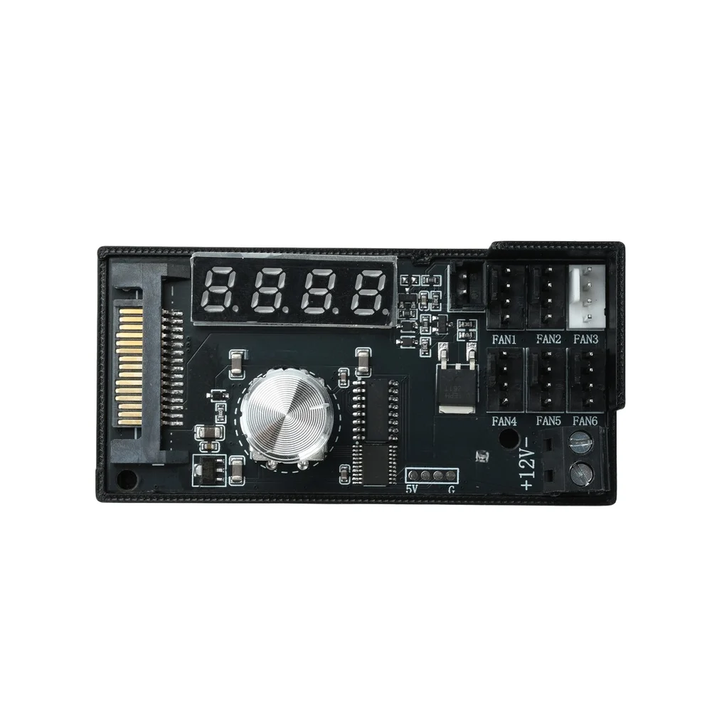 12V 5A 6 Channel For PWM Fan Controller With Digital Display Temperature Control For PC Computer Cooling System For SATA Power M
