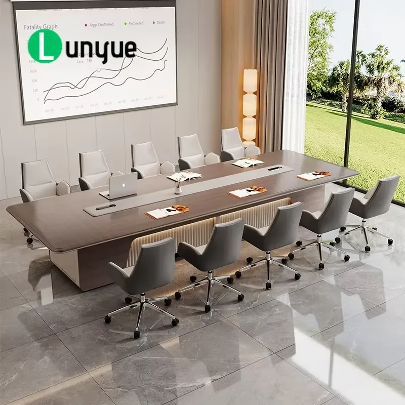 New Modern Modular Wooden Conference Table Eco Friendly Durable Ergonomic Design for 8 Person Meeting Room Home Office School