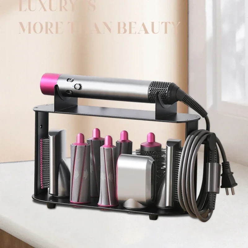 Curling Iron Hair Dryer Storage Rack - Punch-Free Hanging Bracket, Desktop Electric Hair Holder Organizer for Salon