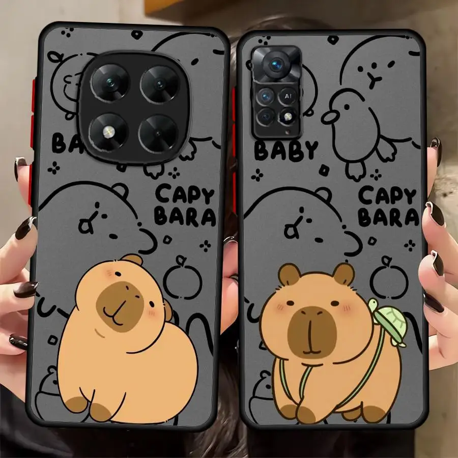 Custodia per Xiaomi Redmi Note 12S 14 Pro 11s 10s 9s 11 12 13 Pro Plus Cover morbida Simpatico cartone animato capibara