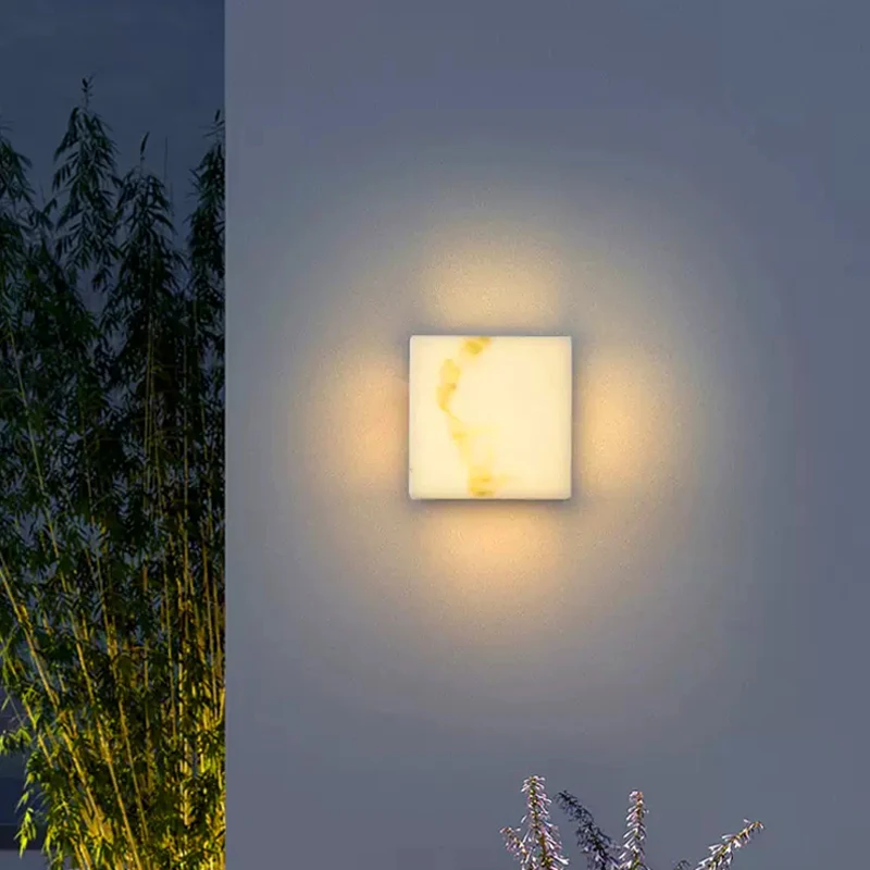 

Steamer solar outdoor waterproof imitation marble human body induction outdoor wall lamp