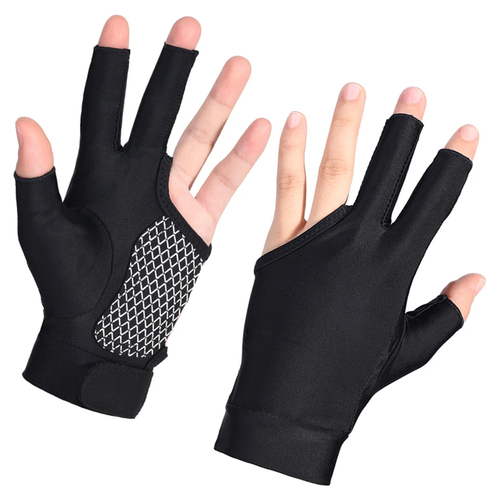 

BRIGHTFUFU Men's Lightweight 3 Finger Billiards Glove Comfortable Snooker Cue Accessory