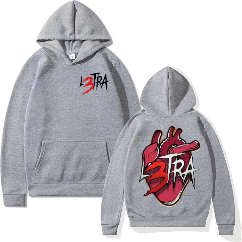 Rapper Luar La L L3TRA Heart Album Hoodies Harajuku Gothic Oversized Sweatshirts Men Women Retro 90s Casual Autumn/Winter Hoodie