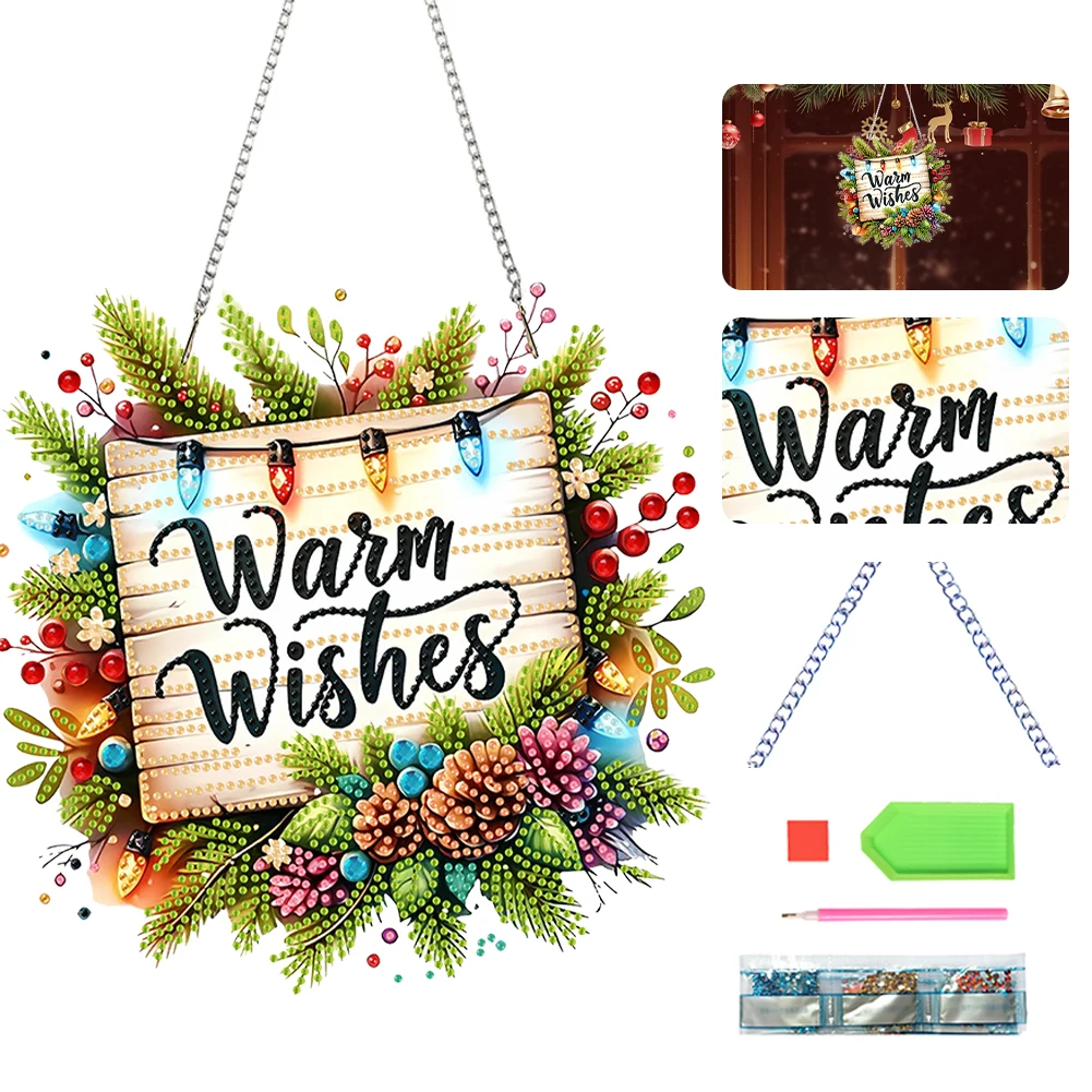 

Christmas Theme 2D Flat DIY Hanging Diamond Art Kits Home Wall Decoration Crafts