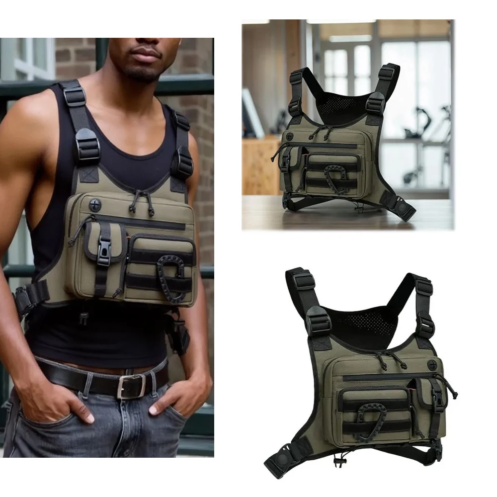 

Tactical Chest Bag Men's Vest Edc Waterproof Anti-Theft Chest Pack Rig for Outdoor Cycling Bags Running Front Chest Pack