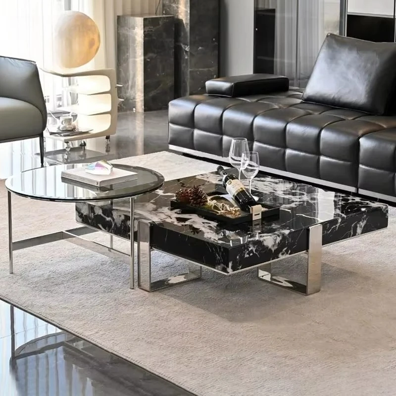 Роскошный современный высокий и низкий журнальный столик