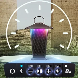 L17 Alto-falantes à prova d'água ao ar livre, poderoso Bass Garden Speaker, luzes RGB Beat-Driven, Sync até 100 alto-falantes