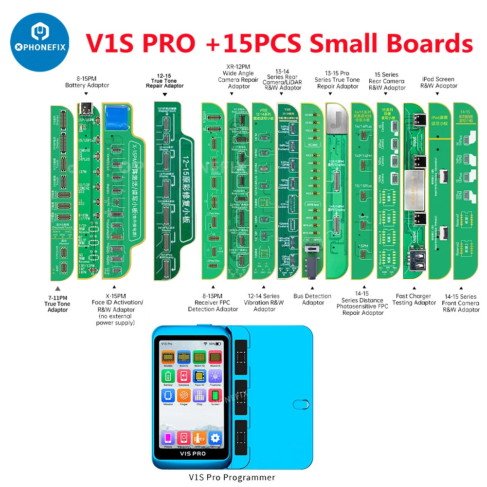 JCID V1S Pro BGA70/110/315 Nand Programmer HDD SN Data Read Write for IPhone X-15 Pro Max True Tone Vibration Dot Matrix Repair