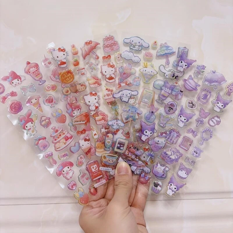 

Набор 3D-наклеек Kawaii Sanrio Hello Kitty, Kuromi, My Melody, Cinnamoroll для декора чехлов для телефонов, игрушек и подарков