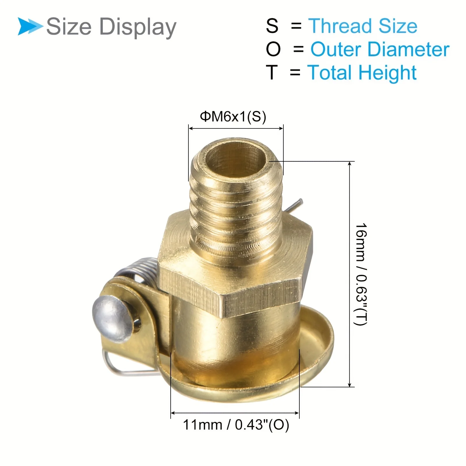 5 قطعة الثقيلة المعادن الربيع الشحوم كأس النفط قبعات M6x1 الموضوع الذهبي إنهاء قبعات دائم النفط الحاويات مزيتة الملحقات