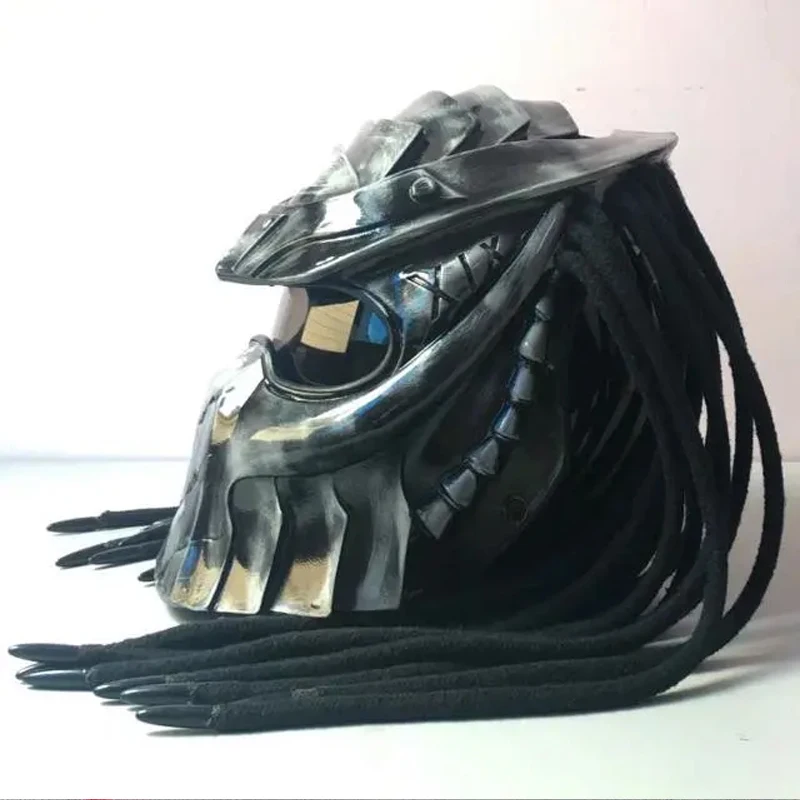 

Motorcycle Helmet Iron blooded Warrior Helmet Shaped Hunter Personality Cool Full Face Helmet High Quality Casco Moto HD lens