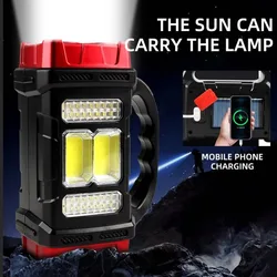Solar-Powered Outdoor Flashlight, Rechargeable LED Work Light with Phone Charging – High-Brightness Portable Lantern for Camping