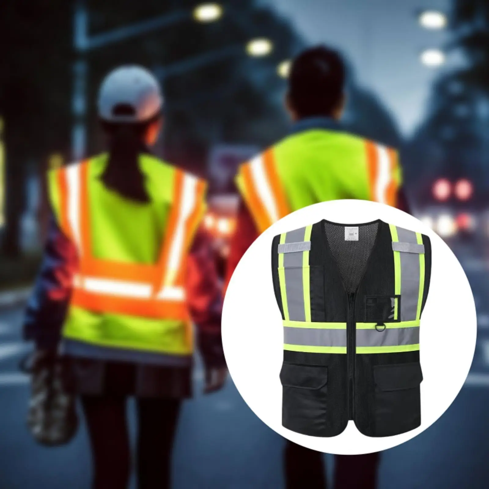 

Reflective Safe Vest Workwear Breathable Comfortable High Visibility with Pockets for Running Walking Outdoor Hiking Workers