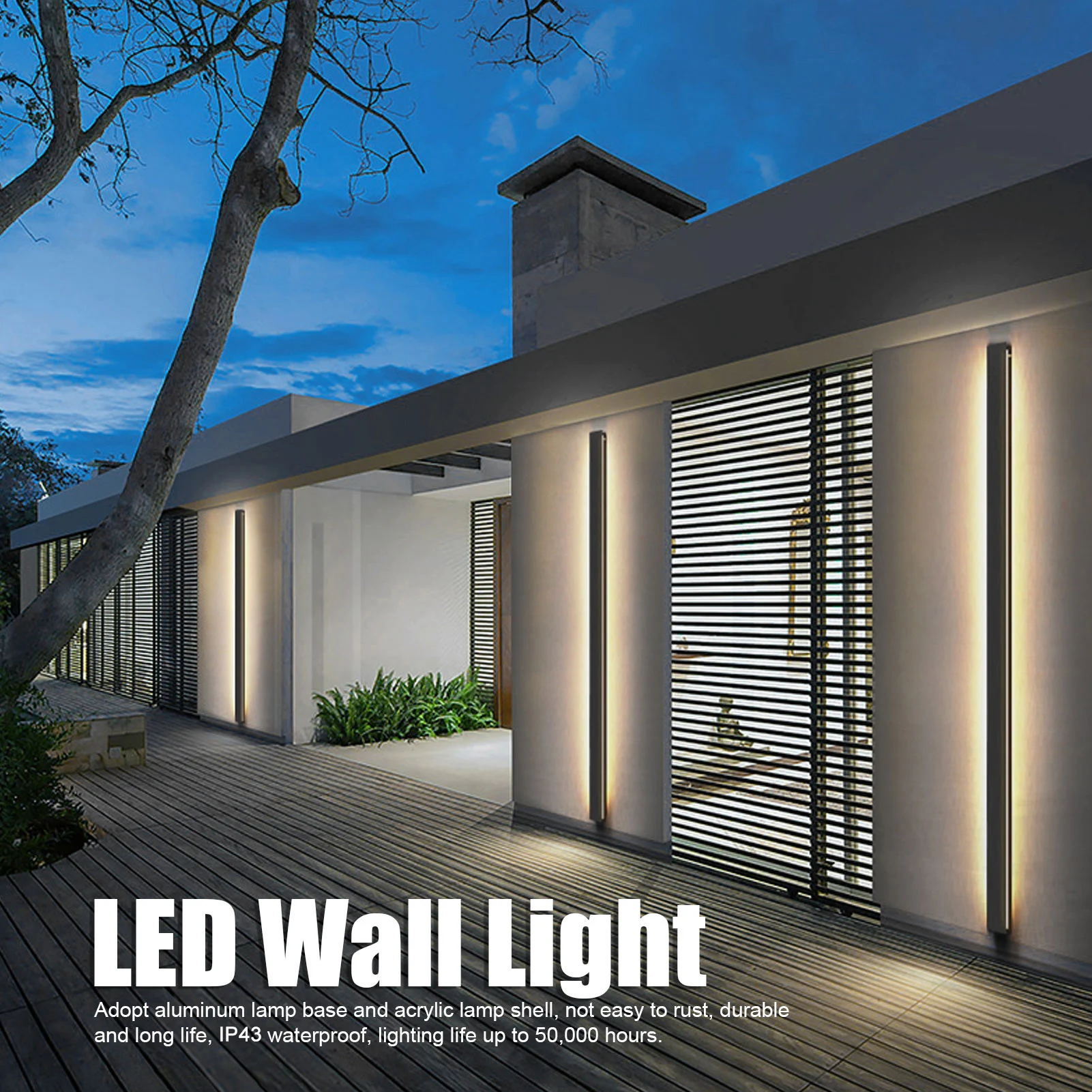 LED Wall Light Courtyard Wall Lamp Modern LED Wall Light IP43 Waterproof Garden Strip Wall Lamp For Home Courtyard Passage
