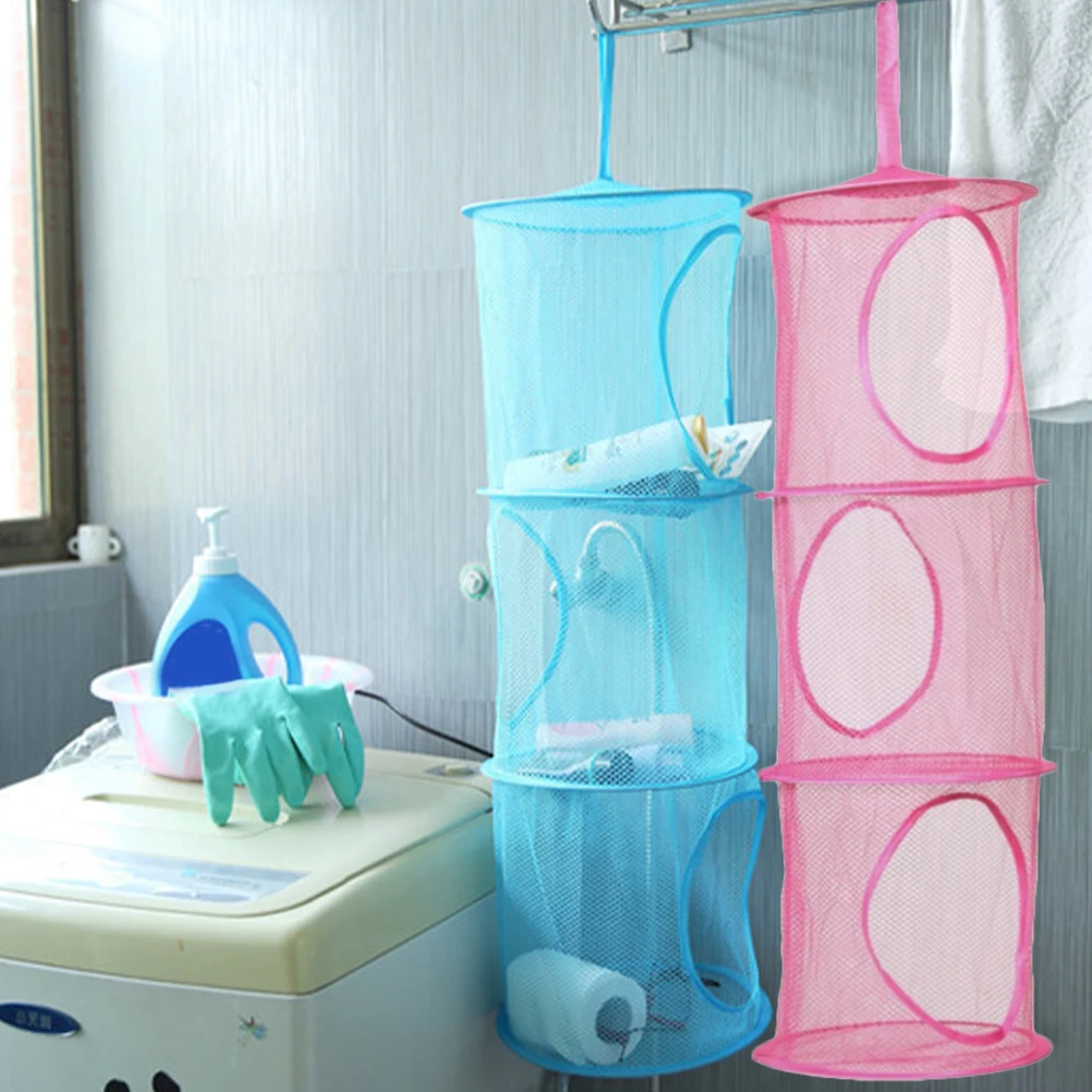 

Toy Bin Multi-layer Storage Hanging Cage Foldable Basket Animal Polyester Mesh Bag