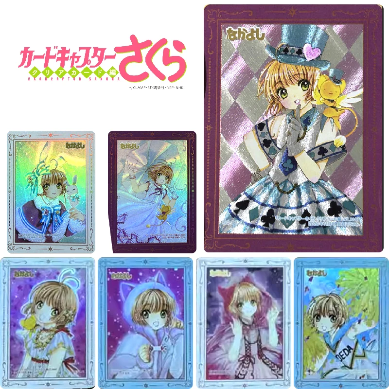 Card Captor Sakura Anime Characters KINOMOTO SAKURA CERBERUS DIY Homemade Bold Flash Collection Card Christmas Birthday GiftToys