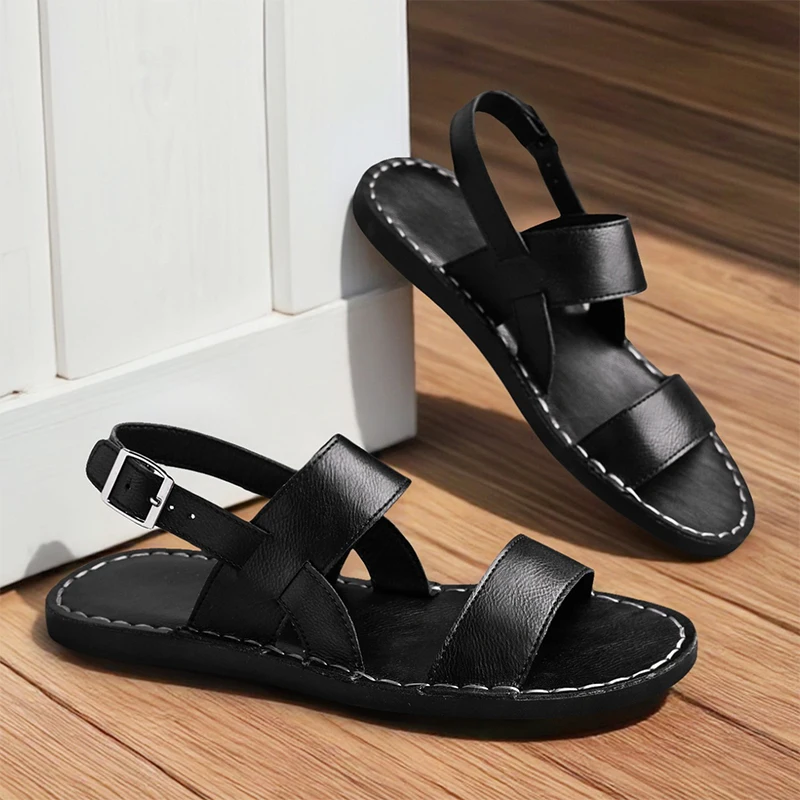 2026 New Fashion Leather Sandals for Men And Women Retro CasualComfortable Anti-Slip Beach Shoes for Spring And Autumn Ffashion