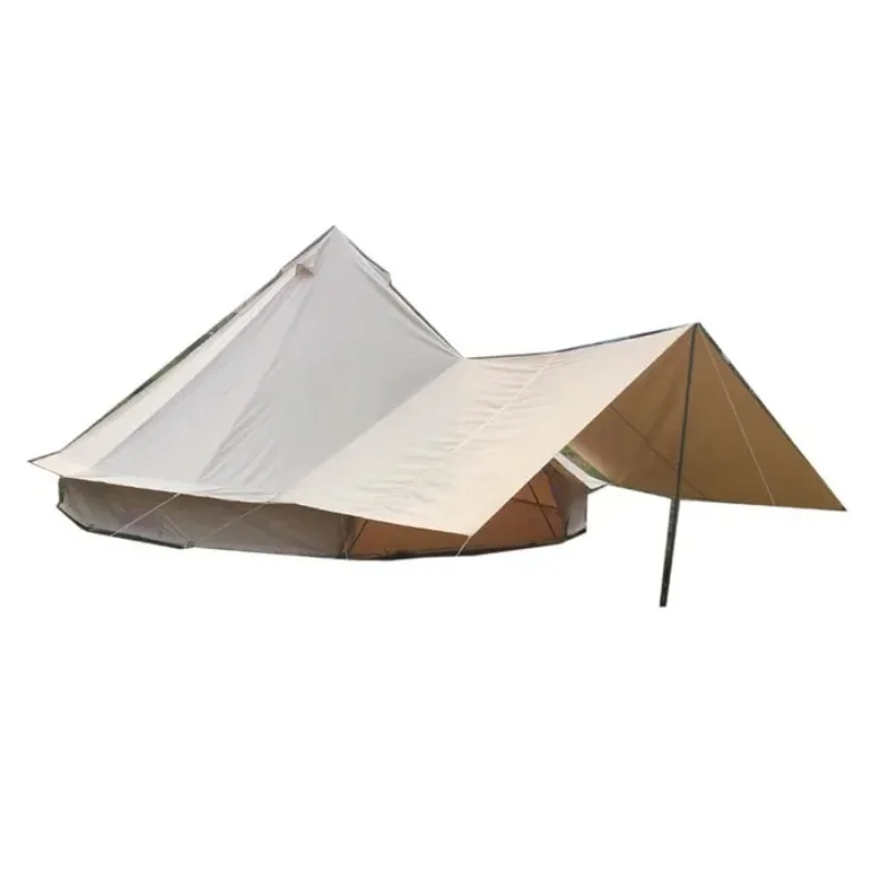 

Waterproof Cotton Canvas Camping Bell Tent with Sunshade Front Awning Roof Tarp