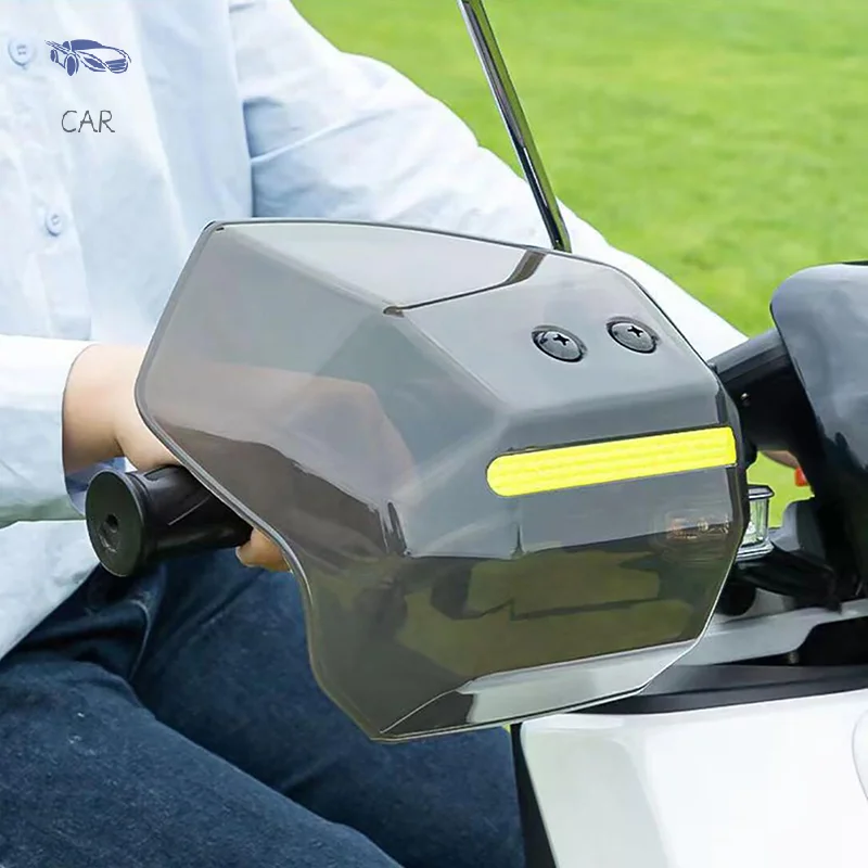 1 Juego de protección contra el viento y la lluvia y el sol, protector de mano fácil de instalar para Scooter, motocicleta, ATV con tira reflectante nocturna