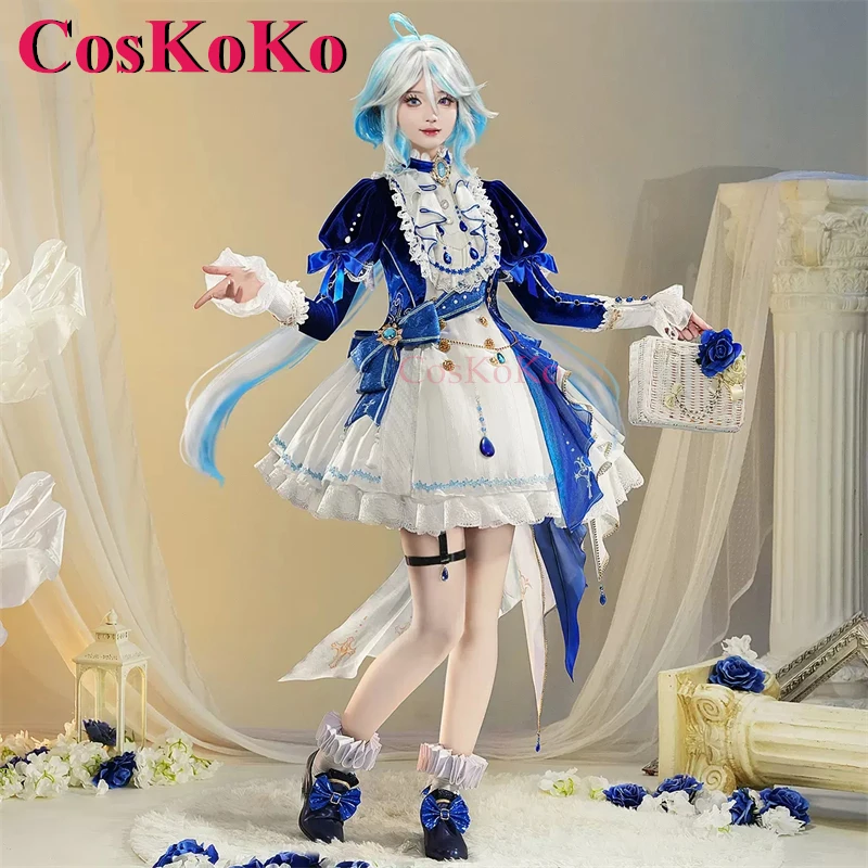 CosKoKo Furina Cosplay Game Genshin Impact Costume Gorgeous Blue Dance Music Lolita Dress Halloween Party Role Play Clothing New