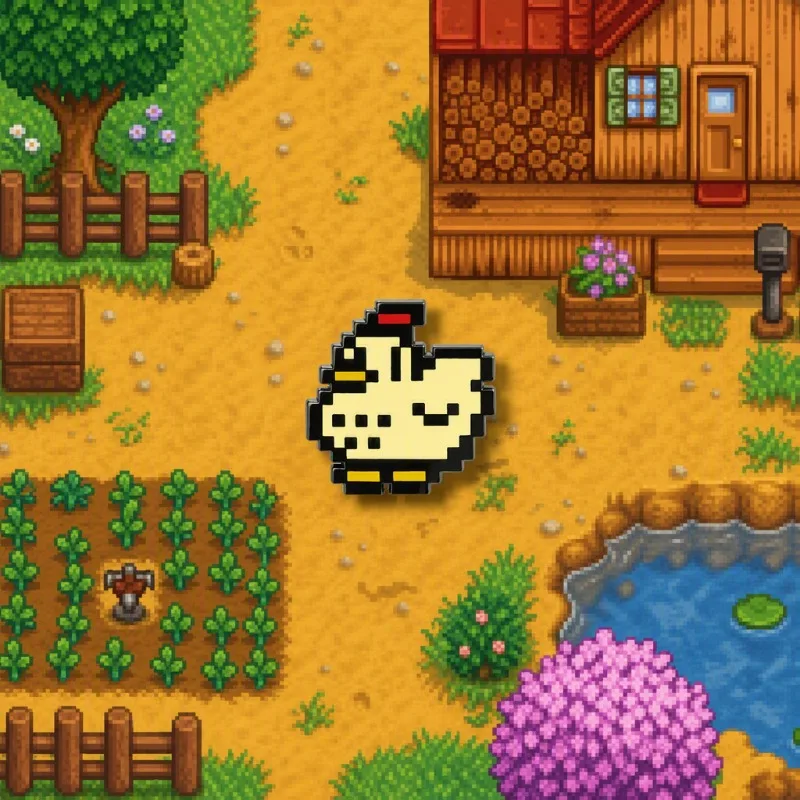 4PCS Stardew Valley Game Peripheral Pixel Chicken Farm Animal Enamel Pin Game Enthusiast Brooch Cute Badge Accessories Gift