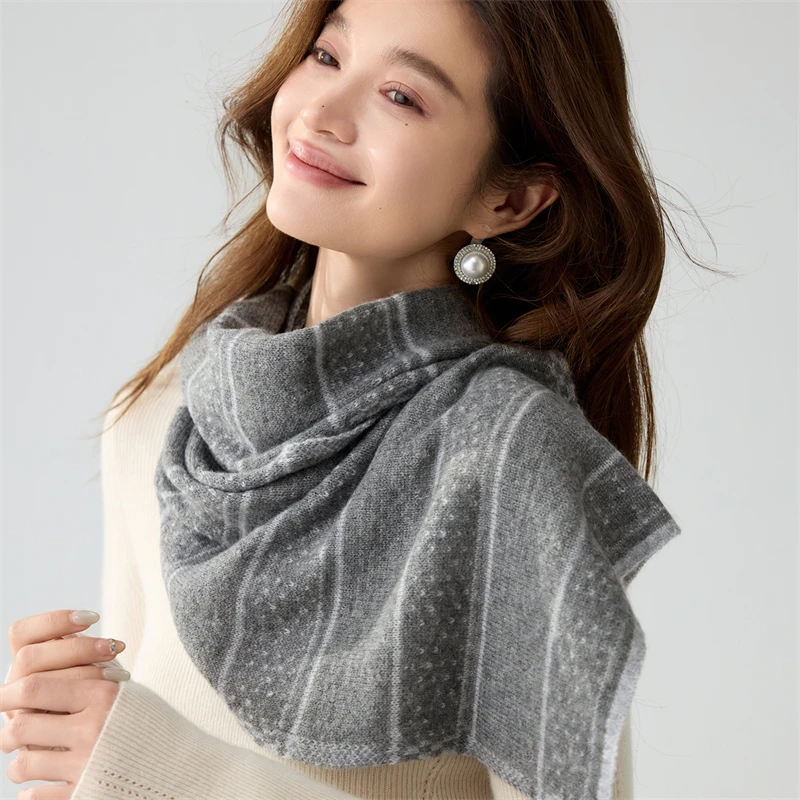 2026 Women 100% Cashmere Scarf High-quality Simple Style Scarf Spring Autumn Winter Soft Warm Goat Cashmere Knitting Scarf Top