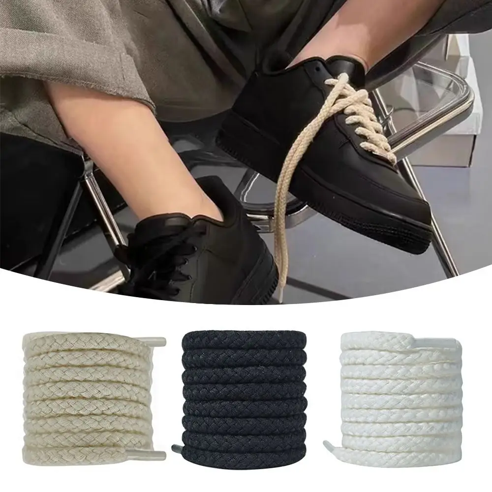

Creative Multi Color Shoelaces Round Cotton Linen Lace Shoe Laces Lovely 1 Pair Shoelace Rope Shoes