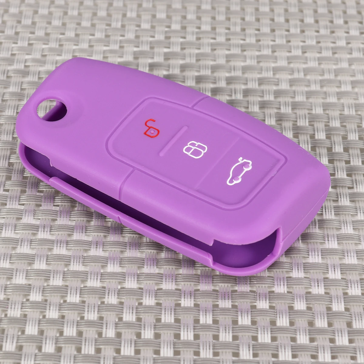 

Folding 3 Buttons Car Shell Case Silicone Cover Protector For Focus Purple Lightweight Scratchproof Dustproof Cushioning